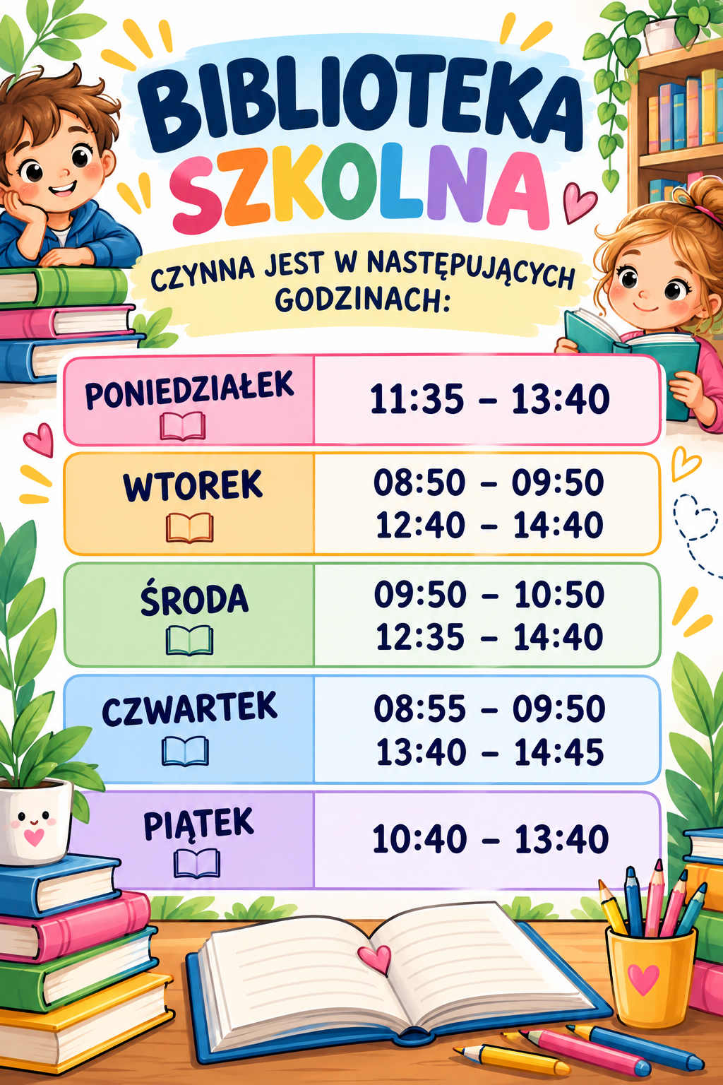 godziny otwarcia biblioteki
